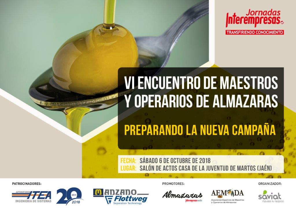 cartel de VI Encuentro de Maestros y Operarios de Almazaras